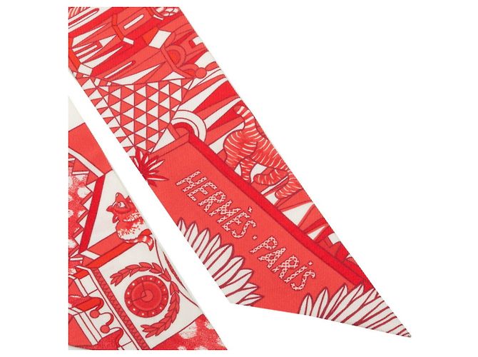 Hermès Sciarpa Twilly ANIMAPOLIS Hermes Rosso - vista 2