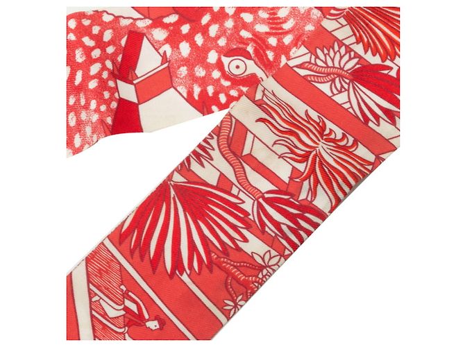 Hermès Sciarpa Twilly ANIMAPOLIS Hermes Rosso - vista 3