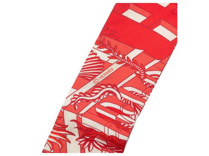 Hermès Sciarpa Twilly ANIMAPOLIS Hermes Rosso - vista 4