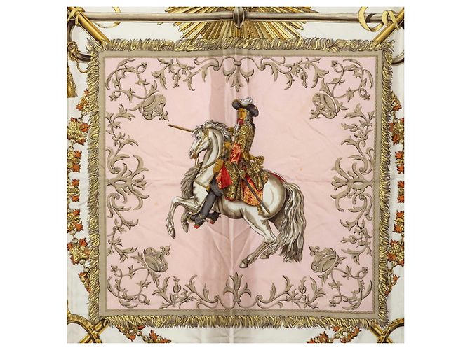 Silk In Hermès Foulard Hermes Carre 90 LVDOVICVS MAGNVS Rosa Multicolore - vista 2