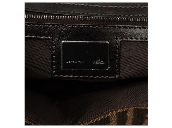 Fendi Zucca Tote Bag Braun Leder und Canvas - Ansicht 7
