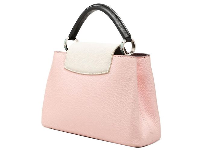 Borsa Louis Vuitton Capucines BB Rosa Bianco Bordò - vista 2