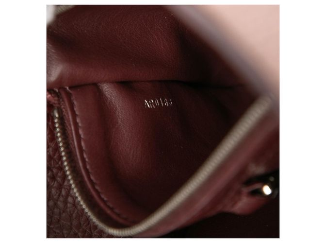Borsa Louis Vuitton Capucines BB Rosa Bianco Bordò - vista 5