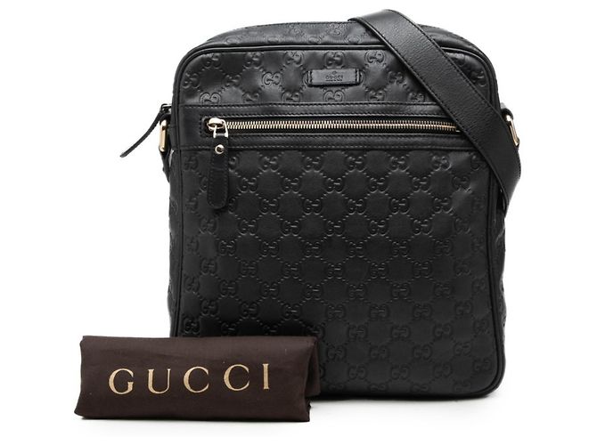 Borsa a tracolla Gucci Guccissima in pelle nera Nero - vista 7