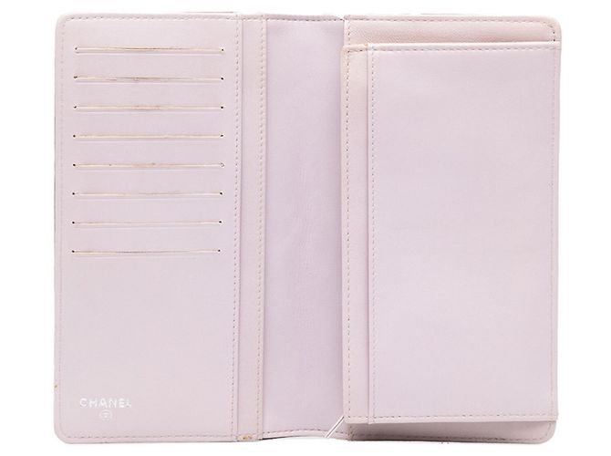 Chanel Coco Mark Camellia Embossed Long Wallet Silvery Grey - view 4