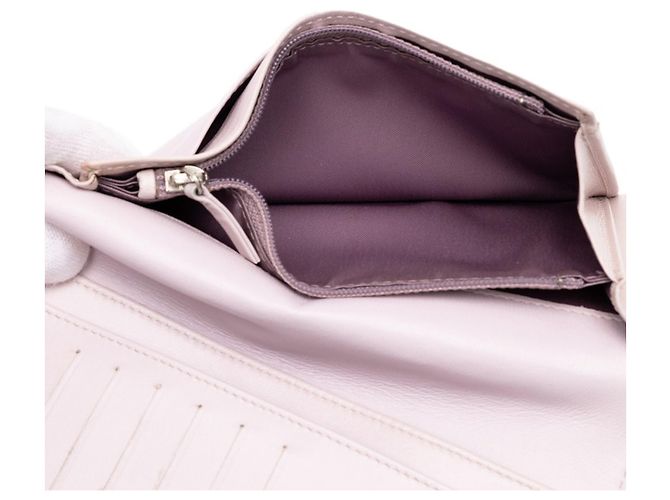 Chanel Coco Mark Camellia Embossed Long Wallet Silvery Grey - view 5