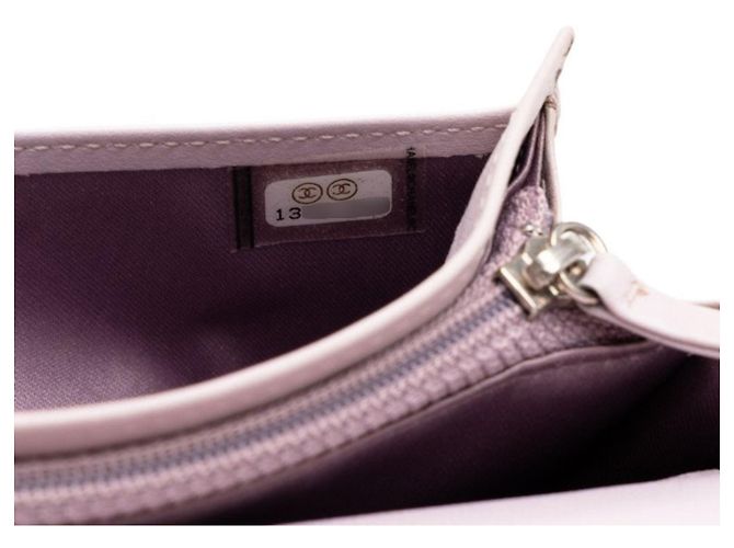 Chanel Coco Mark Camellia Embossed Long Wallet Silvery Grey - view 7