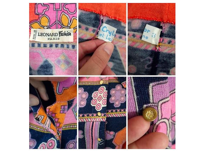 Leonard Paris Abito Chemisier Arancione Boho Anni 70 Multicolore - vista 10