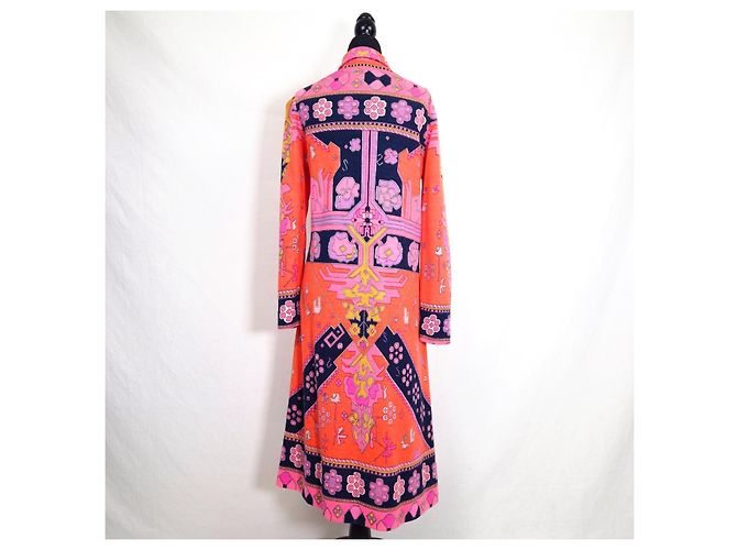 Leonard Paris Abito Chemisier Arancione Boho Anni 70 Multicolore - vista 2