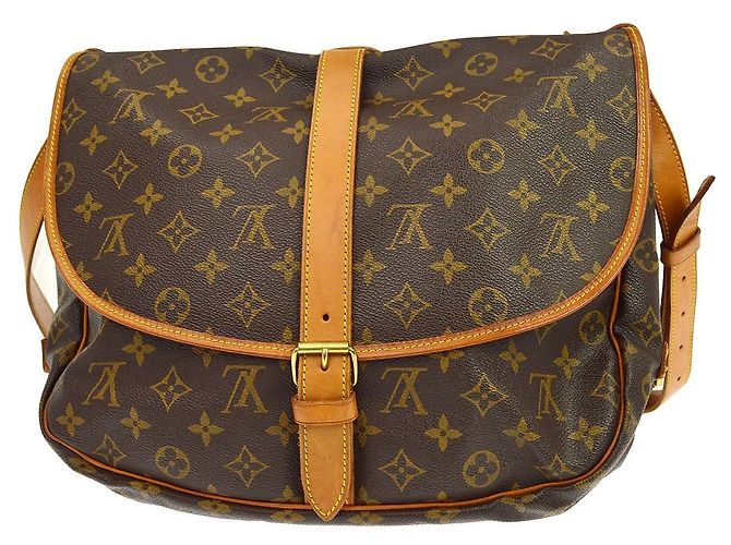 Louis Vuitton Saumur Monogram Canvas 35 Castaño - vista 2