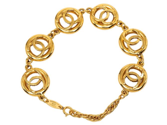 Bracciale a catena vintage Chanel Coco Mark D'oro - vista 3