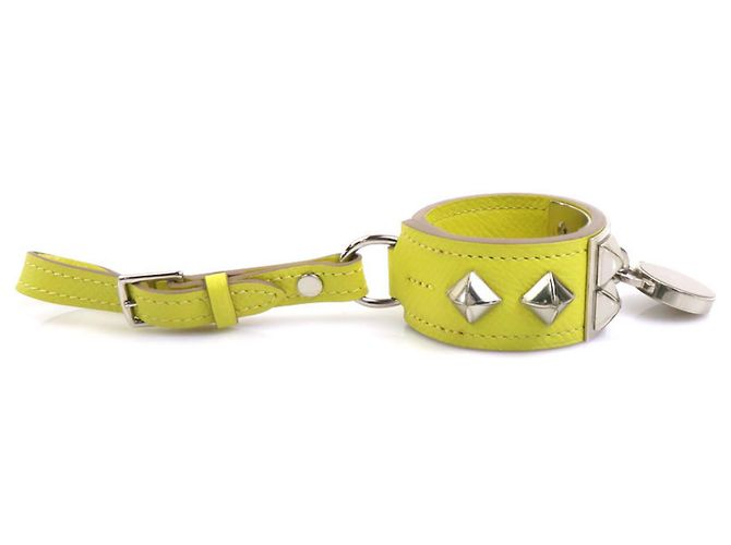 Hermès Charm per borsa Hermes in Giallo Chiaro e Argento - vista 2