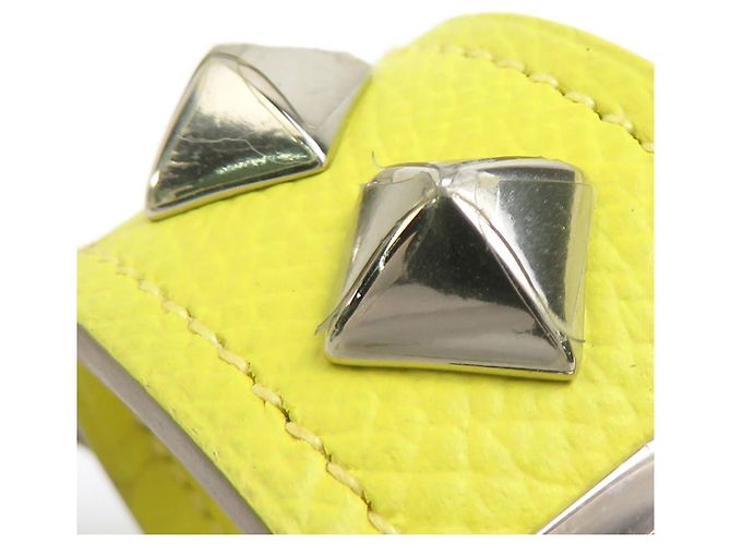 Hermès Charm per borsa Hermes in Giallo Chiaro e Argento - vista 6