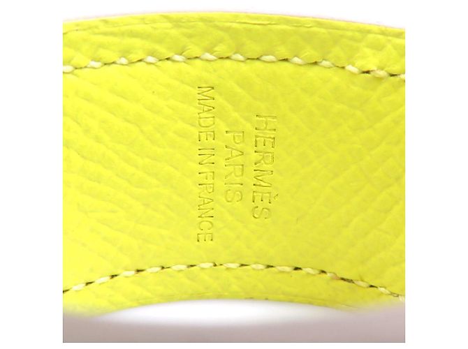 Hermès Charm per borsa Hermes in Giallo Chiaro e Argento - vista 9