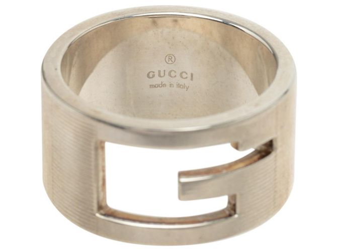 Gucci Silver Cutout G Band Ring Silvery - view 4