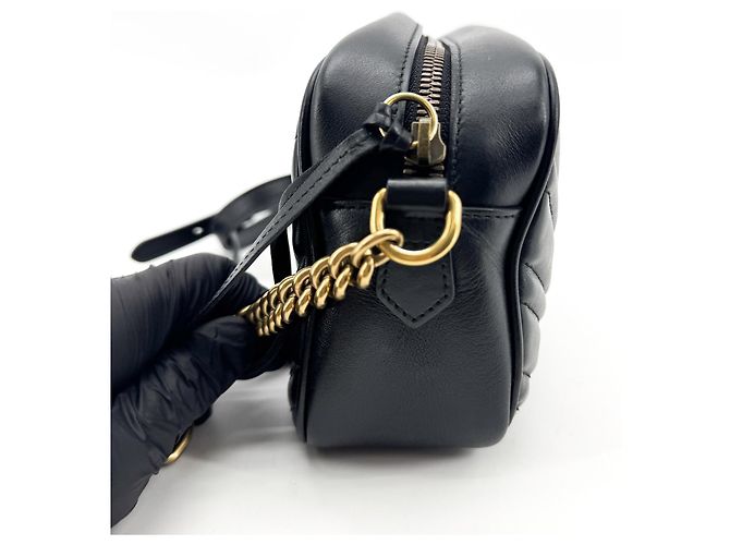 Gucci GG Marmont Matelassé Leather Mini Nero - vista 3