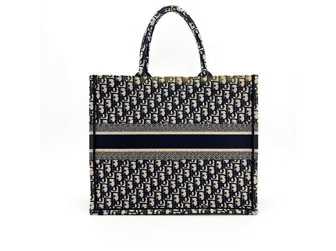 Christian Dior Book Oblique Canvas Medium Blu navy - vista 2