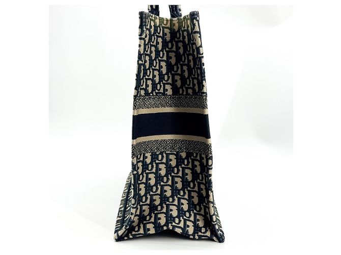 Christian Dior Book Oblique Canvas Medium Blu navy - vista 3