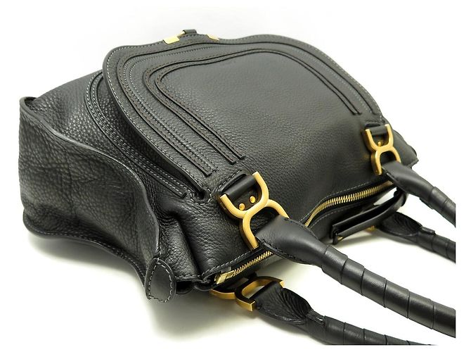 Chloé NUOVA BORSA A MANO CHLOE MARCIE MEDIUM 3S0859 IN PELLE GRANA NOIRE Nero - vista 4
