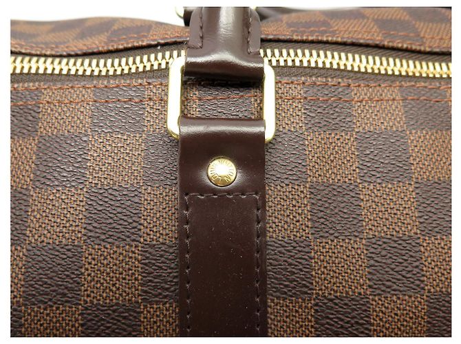 NOVA BOLSA DE VIAGEM DE MÃO LOUIS VUITTON KEEPALL 50 EM TOILE DAMIER EBENE Marrom - vista 7