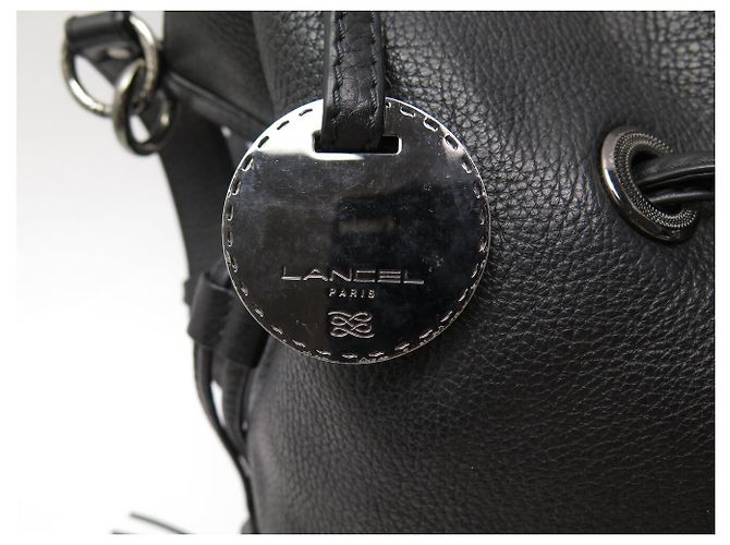 BORSA A MANO LANCEL PREMIER FLIRT MM A02174 IN PELLE GRANA CON TRACOLLA Nero - vista 7