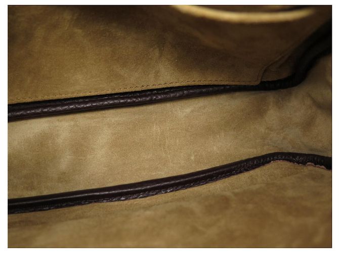 NOVA BOLSA DE TIRO LOEWE PEBBLE MESSENGER BANBA73X04 COURO GRAINÊ Marrom - vista 12