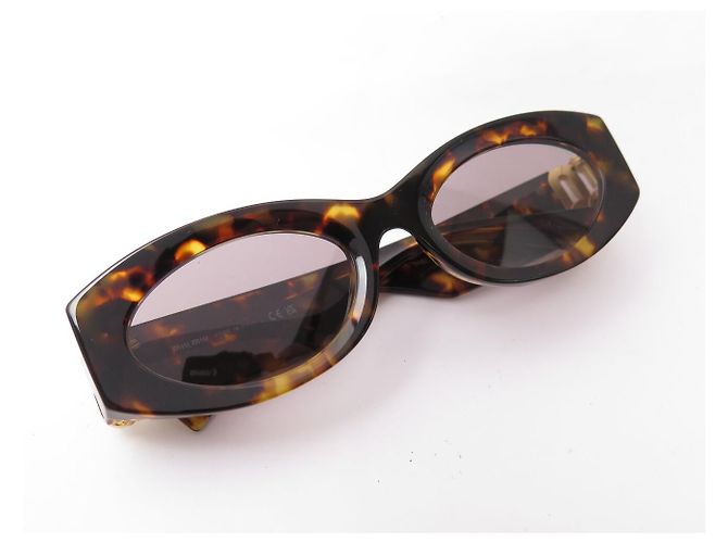 GAFAS DE SOL MIU MIU GLIMPSE SMU 11W NUEVAS CAREY MARRÓN Castaño - vista 5