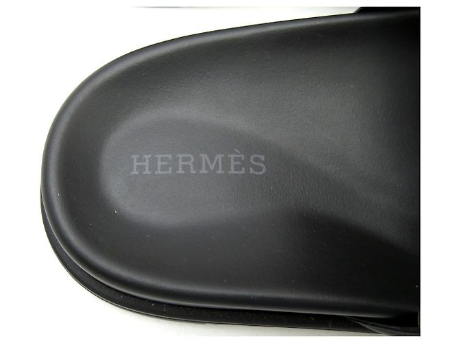 Hermès NUOVE SCARPE HERMES SANDALI EXTRA H222302ZV02 37 MULES CHAINE D'ANCRE Nero - vista 9