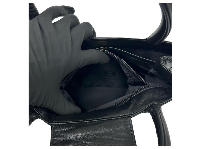 Borsa Loewe in pelle di struzzo Nero - vista 10