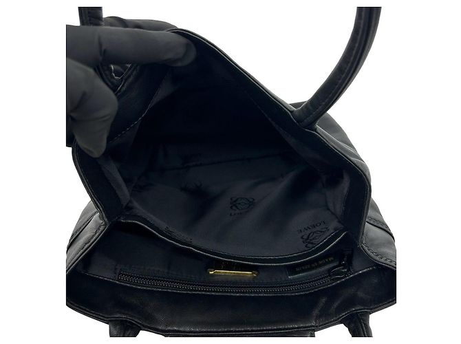 Borsa Loewe in pelle di struzzo Nero - vista 9