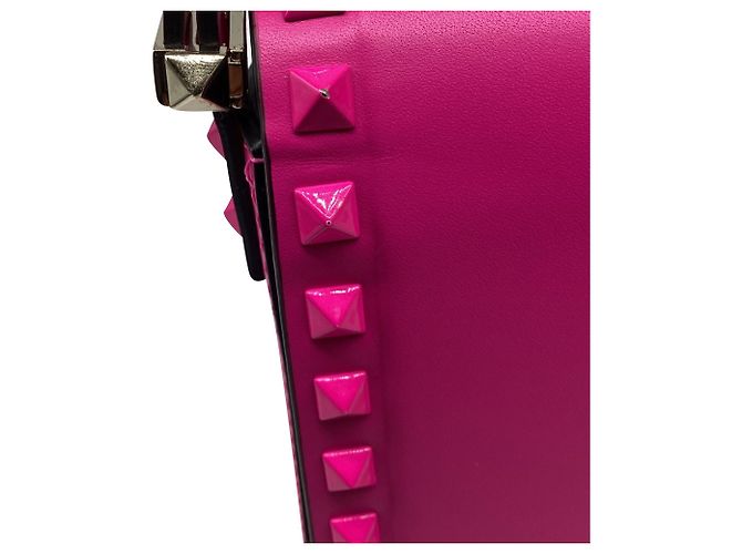 Borsa a tracolla Valentino Garavani Rockstud23 East West in pelle rosa - vista 10