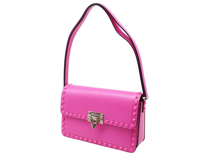 Borsa a tracolla Valentino Garavani Rockstud23 East West in pelle rosa - vista 2