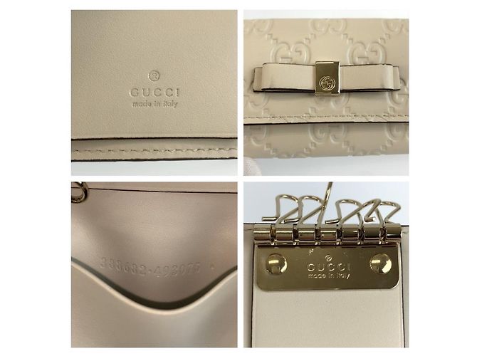 Portachiavi Gucci Guccissima a 6 ganci Marrone Beige - vista 3