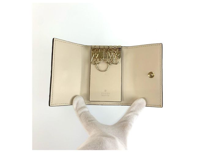 Portachiavi Gucci Guccissima a 6 ganci Marrone Beige - vista 4