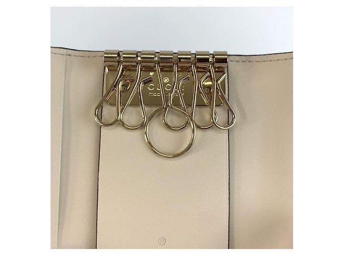Portachiavi Gucci Guccissima a 6 ganci Marrone Beige - vista 5