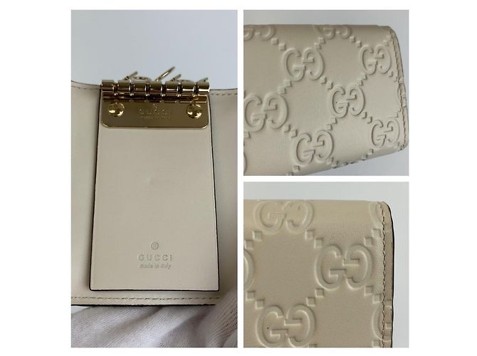 Portachiavi Gucci Guccissima a 6 ganci Marrone Beige - vista 8