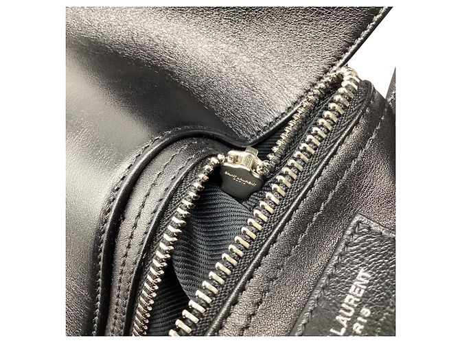 Autre Marque Saint Laurent Rive Gauche Maxi Tote Bag aus schwarzem Leder - Ansicht 10