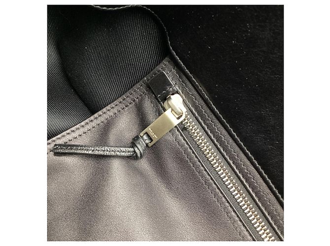 Autre Marque Saint Laurent Rive Gauche Maxi Tote Bag aus schwarzem Leder - Ansicht 12