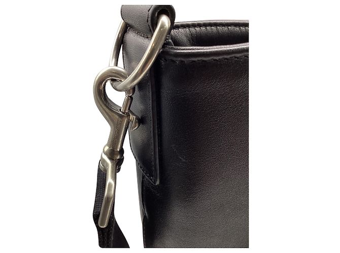 Autre Marque Saint Laurent Rive Gauche Maxi Tote Bag aus schwarzem Leder - Ansicht 18
