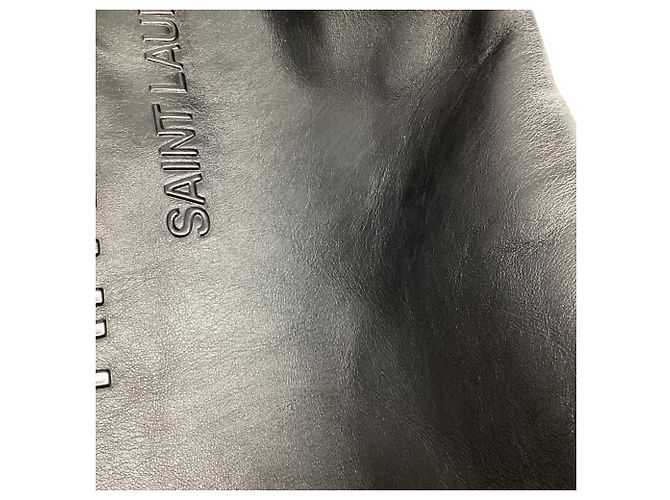 Autre Marque Saint Laurent Rive Gauche Maxi Tote Bag aus schwarzem Leder - Ansicht 8