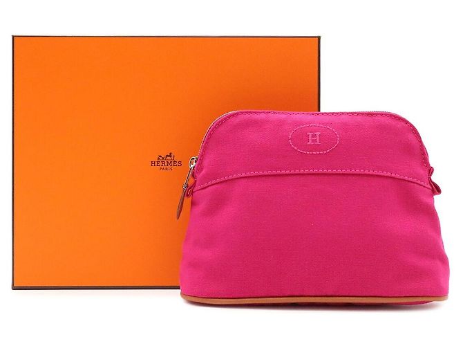 Hermès Pouch Hermes Bolide20 Canvas Rosa - vista 7