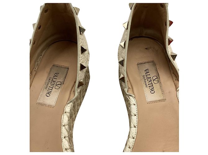 Sandali wedge espadrilles Rockstud Valentino Garavani in pelle bianca Bianco Crudo - vista 11