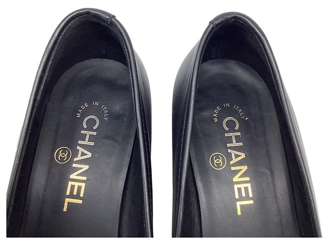 Timeless Mocassini Chanel CC Chain in pelle nera Nero - vista 10