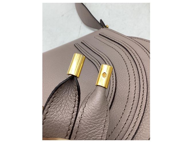 Borsa a tracolla Chloé Marcie Small in pelle di vitello beige Grigio - vista 14