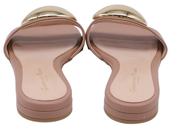 Sandali slide decorati Gianvito Rossi in pelle di agnello Beige - vista 5