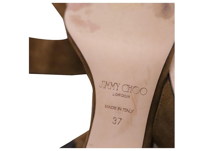 Sandali Slingback Jimmy Choo in camoscio marrone - vista 10