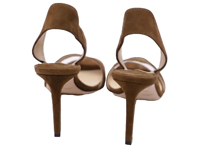 Sandali Slingback Jimmy Choo in camoscio marrone - vista 5