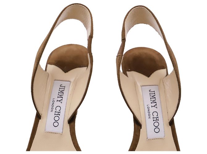 Sandali Slingback Jimmy Choo in camoscio marrone - vista 7
