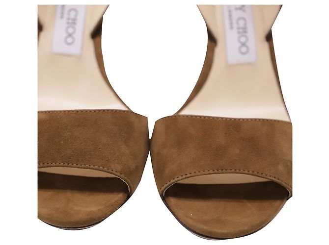 Sandali Slingback Jimmy Choo in camoscio marrone - vista 8