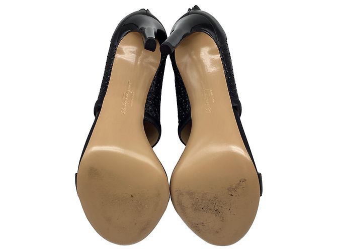 Salvatore Ferragamo Décolleté Pacella aperte Salvatorre Ferragamo in pelle nera Nero - vista 10